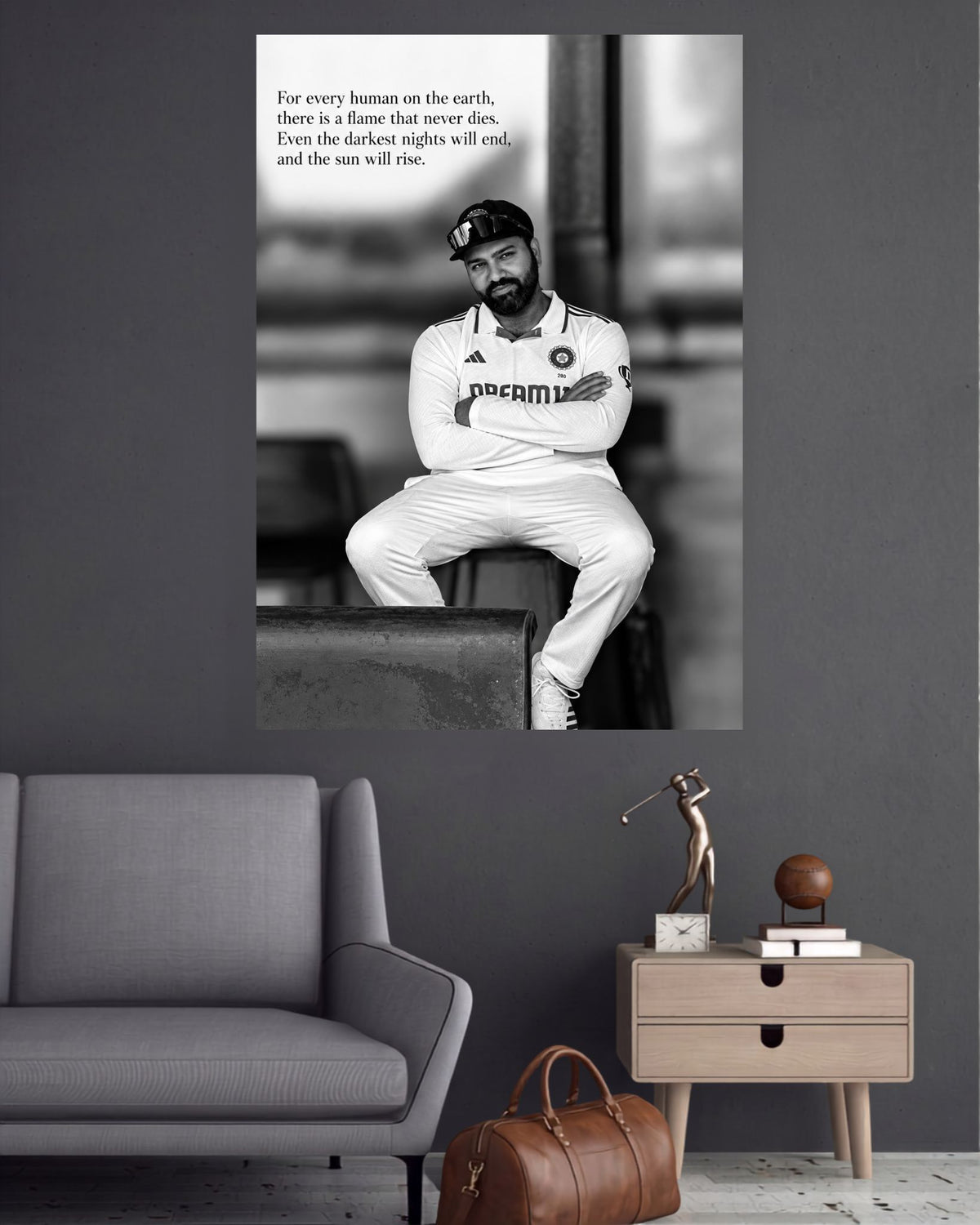 Rohit Sharma Quiet Determination Cricket Wall Poster