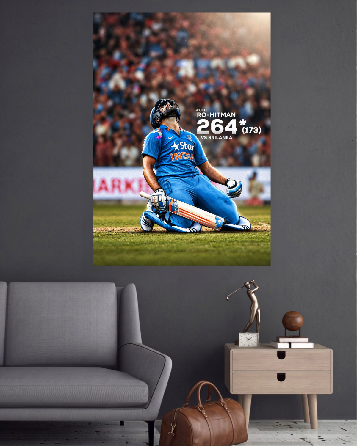 Rohit Sharma Hitman 264 Cricket Wall Poster