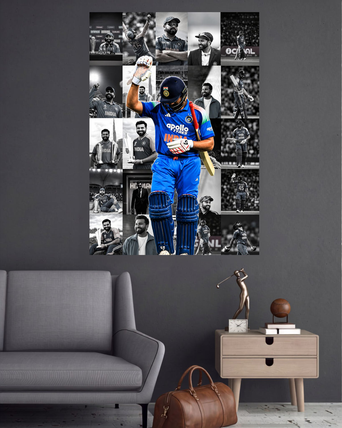 Rohit Sharma Celebration Collage Cricket Wall Poster