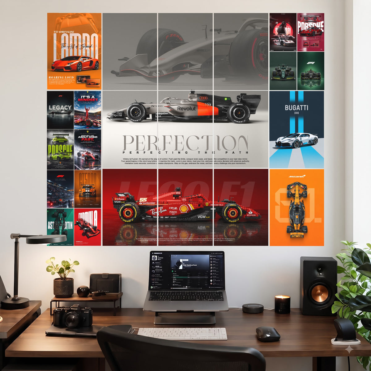 Formula 1 room setup wall poster pack original mockup