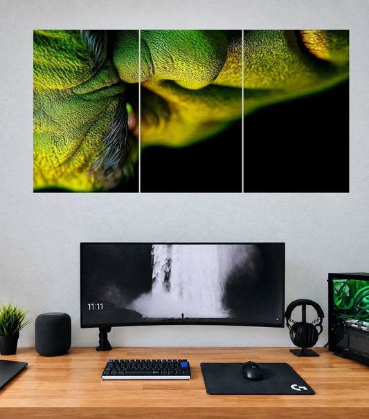 Hulk Gamma Face Shadow Edition Hulk 3 split wall poster mockup