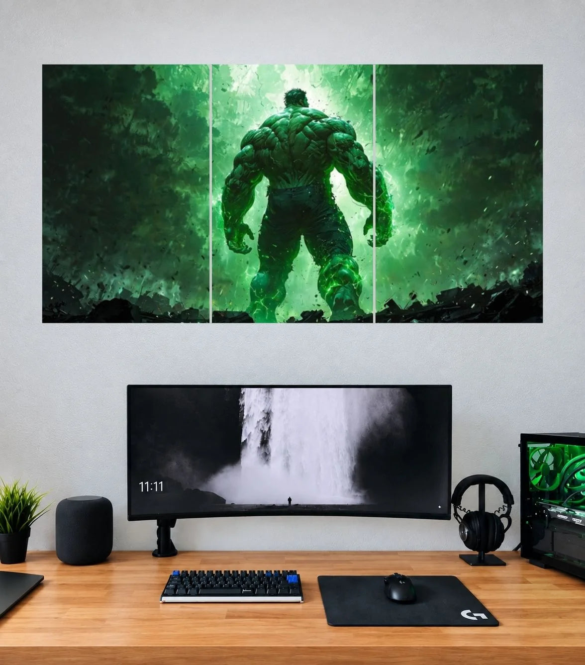 Hulk Gamma Forest Guardian Edition Hulk 3 split wall poster mockup