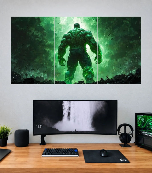 Hulk Gamma Forest Guardian Edition Hulk 3 split wall poster mockup