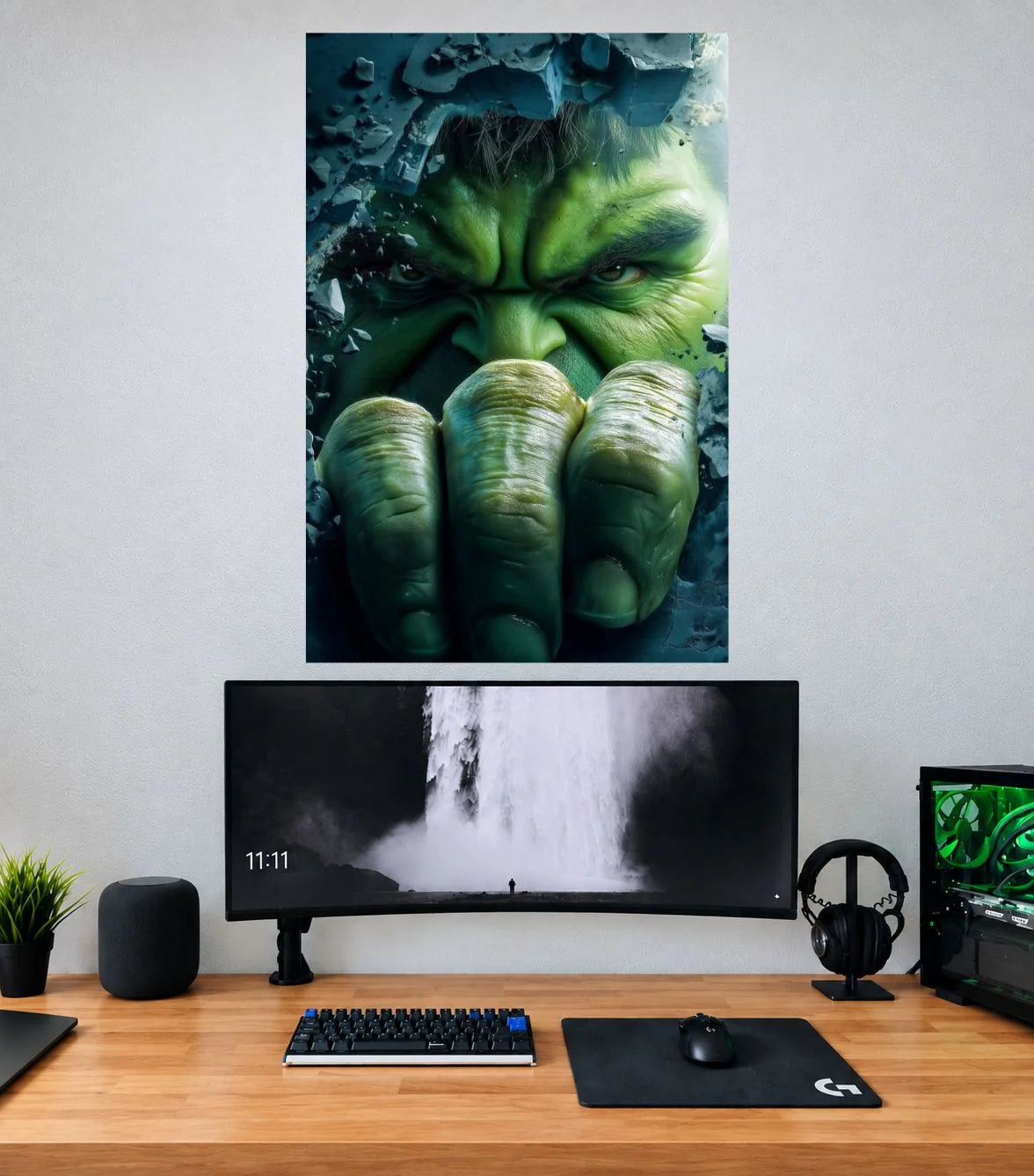 Hulk Gamma Fist Closeup Edition Marvel single wall poster mockup