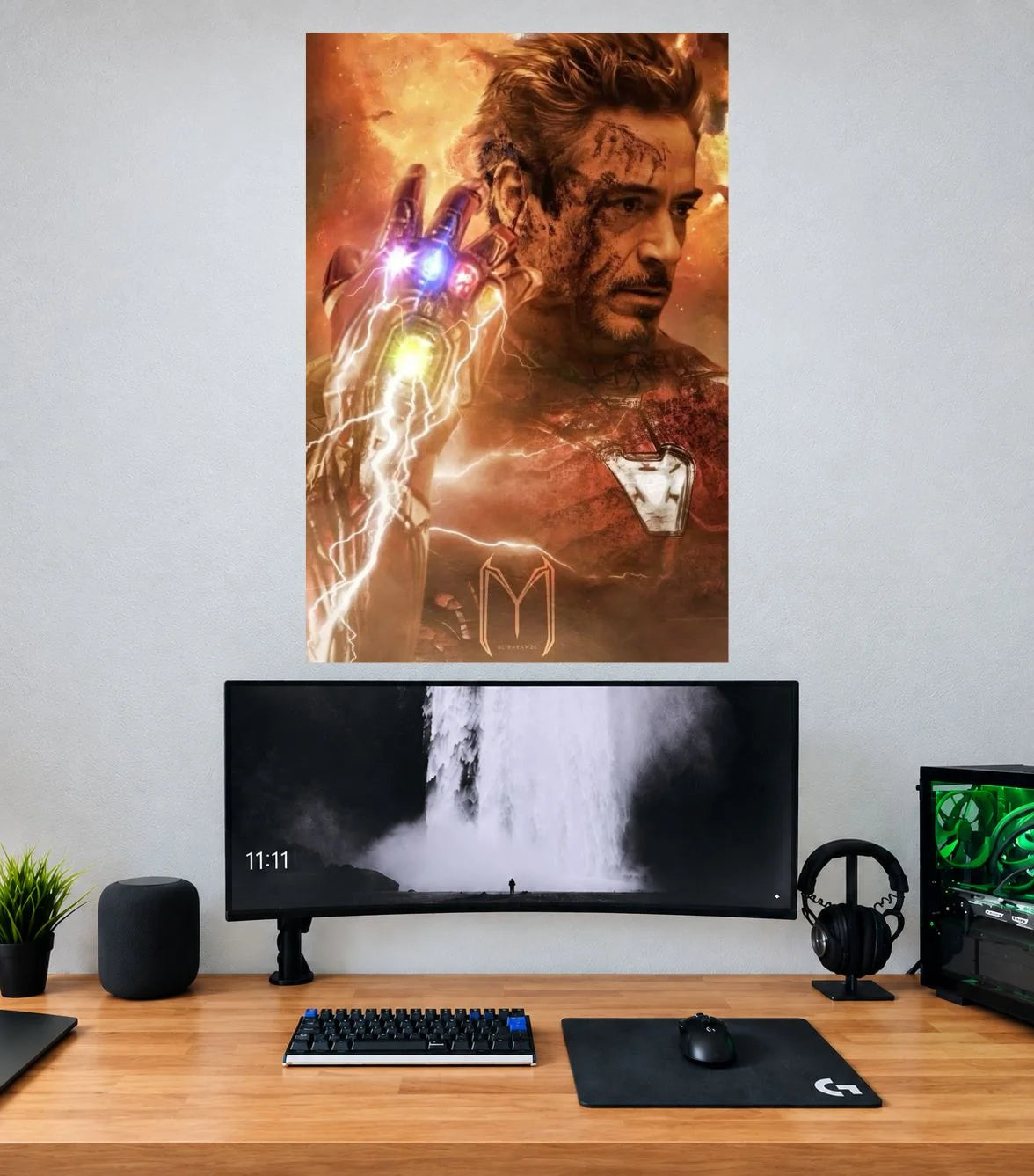 Tony Stark Infinity Gauntlet Legacy Edition single Marvel wall poster mockup
