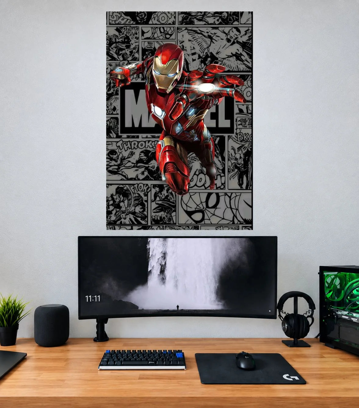 Iron Man Marvel Comic Charge Edition single Marvel wall poster mockup