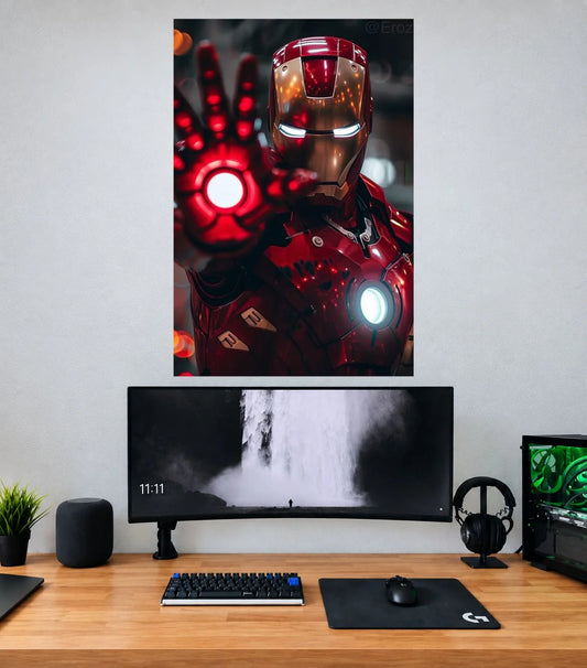 Iron Man Red Repulsor Power Edition single Marvel wall poster mockup