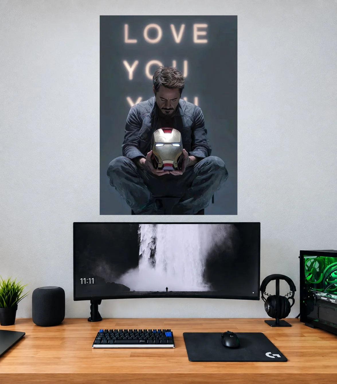 Tony Stark Love You 3000 Tribute Edition single Marvel wall poster mockup