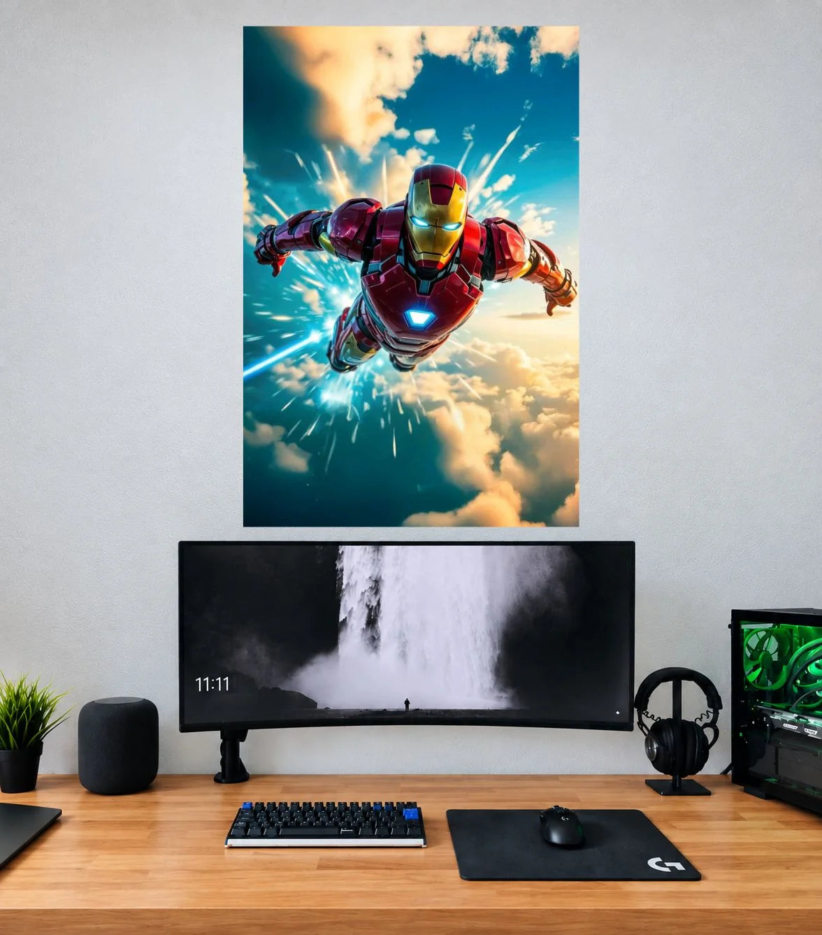 Iron Man Sky Burst Flight Edition single Marvel wall poster mockup