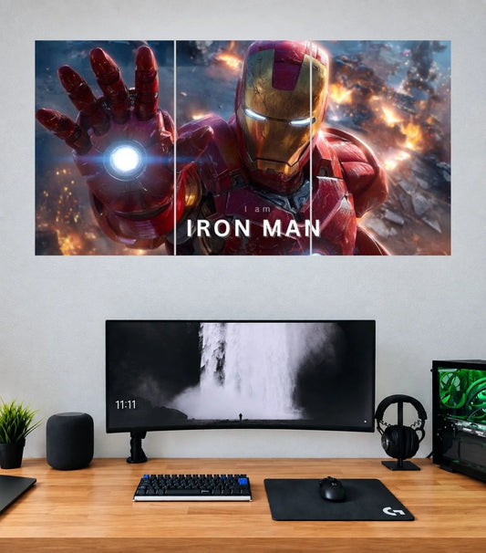 Iron Man Repulsor Battlefield Blast Edition Iron Man 3 split panoramic poster mockup