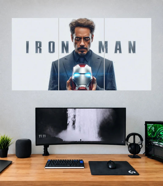 Tony Stark Arc Reactor Portrait Edition Iron Man 3 split panoramic poster mockup