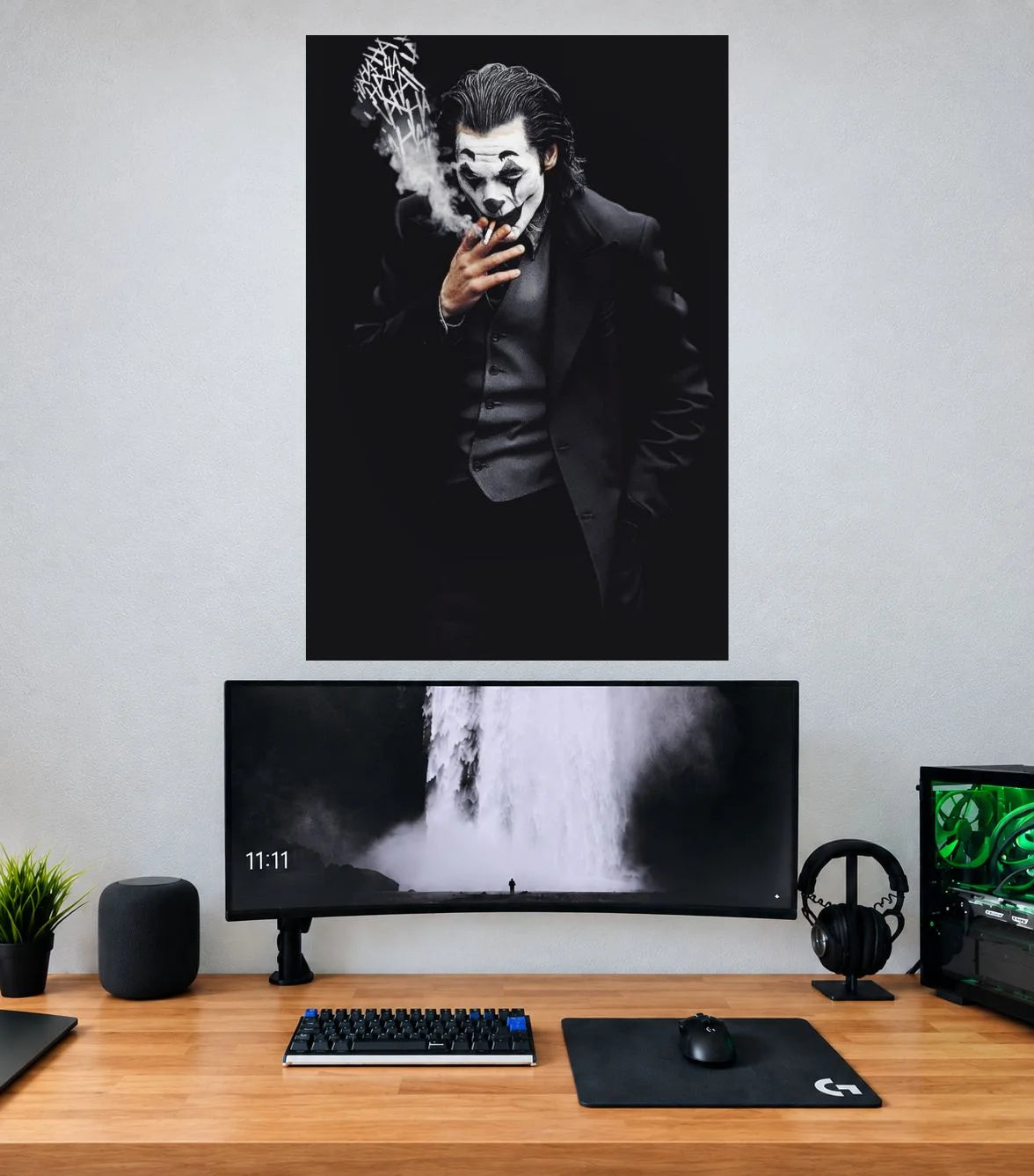 Joker Monochrome Smoke Edition DC single poster mockup