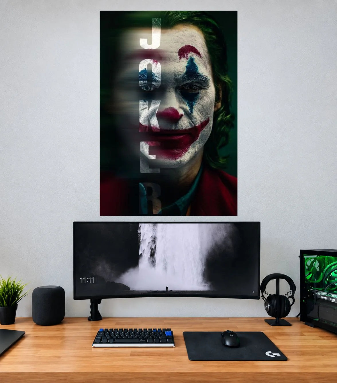 Joker Half Lit Clown Face Edition DC single poster mockup