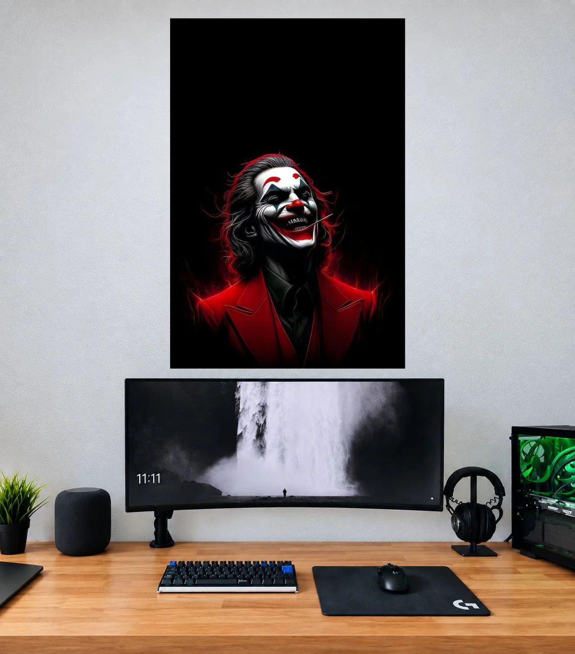 Joker Crimson Laugh Portrait Edition DC single poster mockup