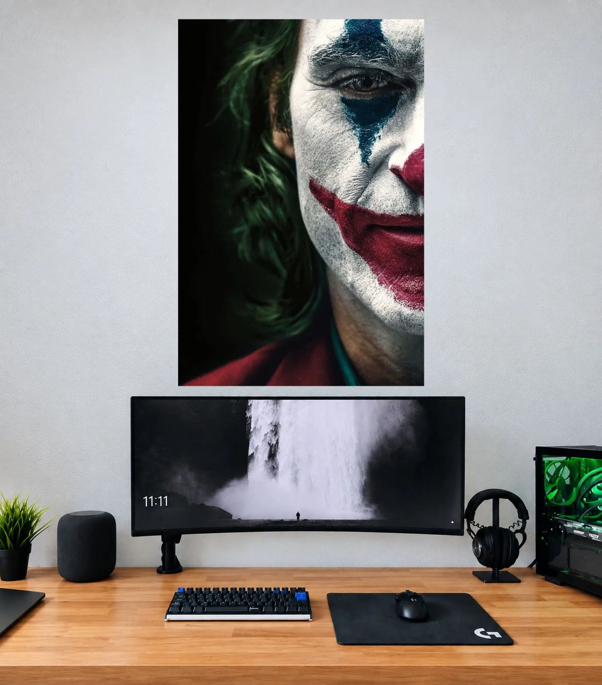 Joker Half Face Closeup Edition DC single poster mockup