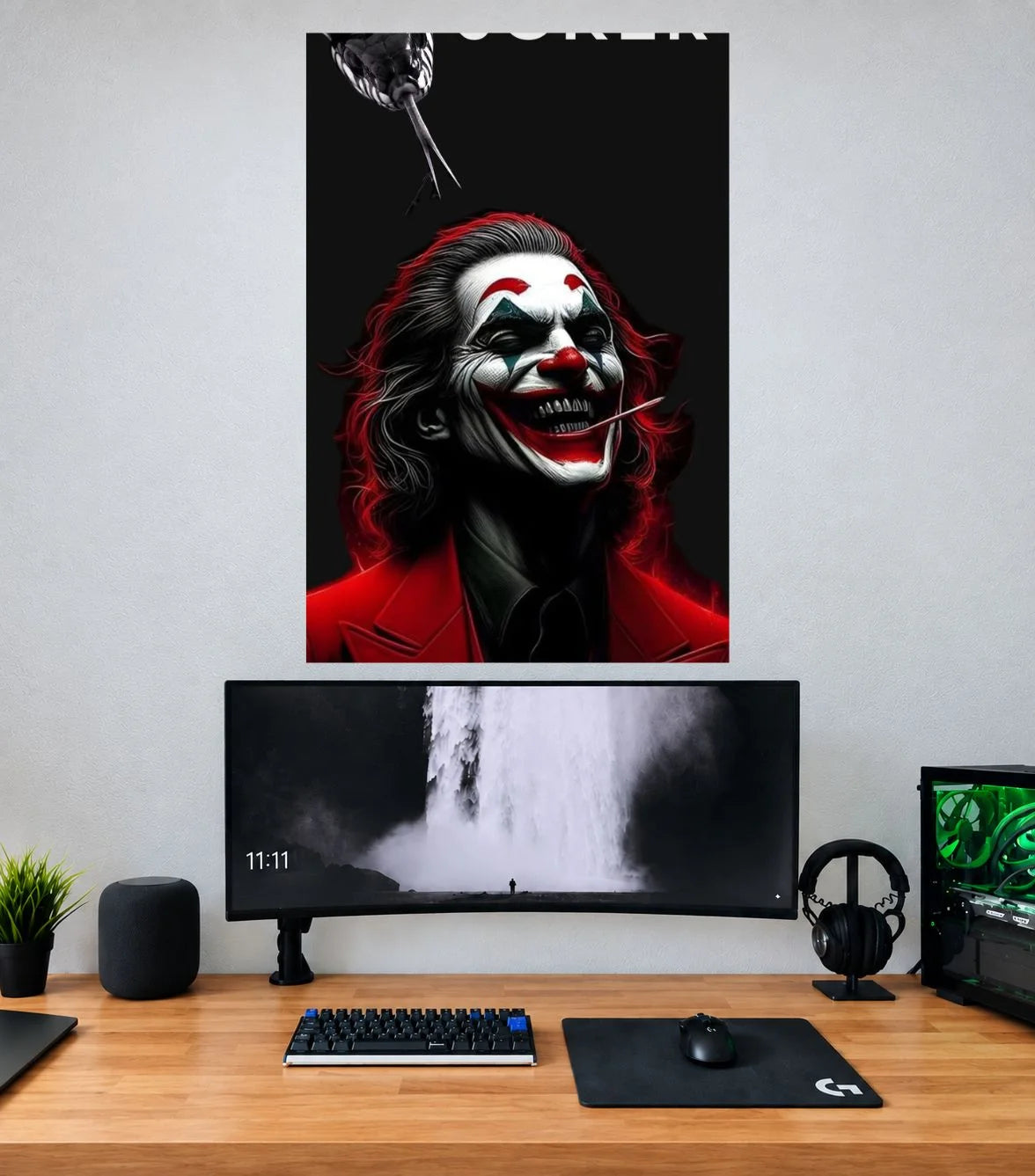 Joker Red Jacket Manic Smile Edition DC single poster mockup