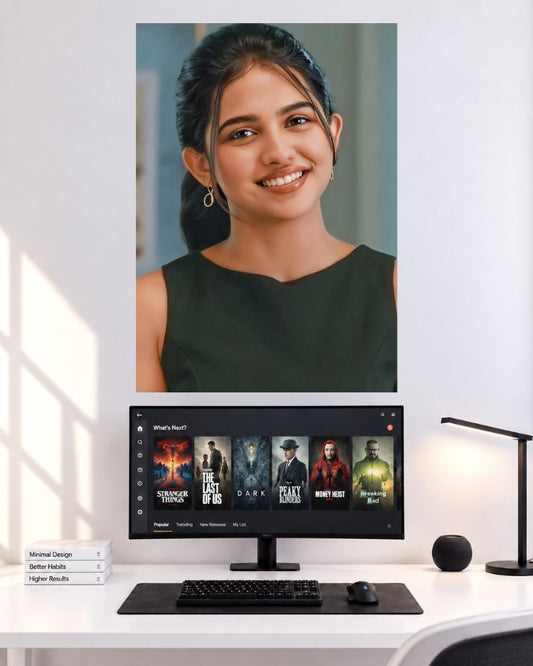 Mamitha Baiju smiling look in a dark green casual top wall poster