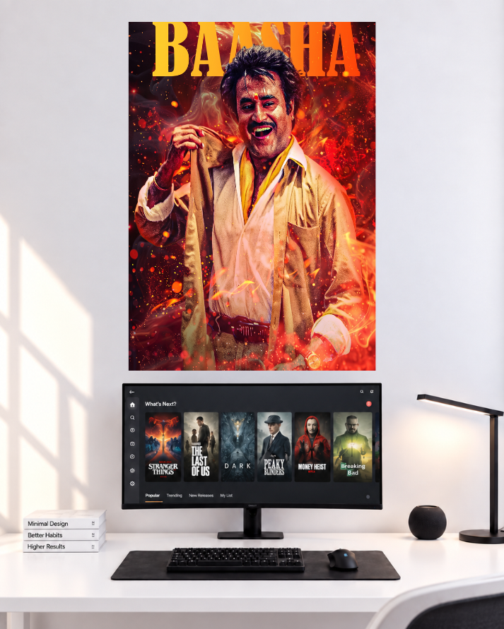 Baasha Fire Mass original single poster mockup