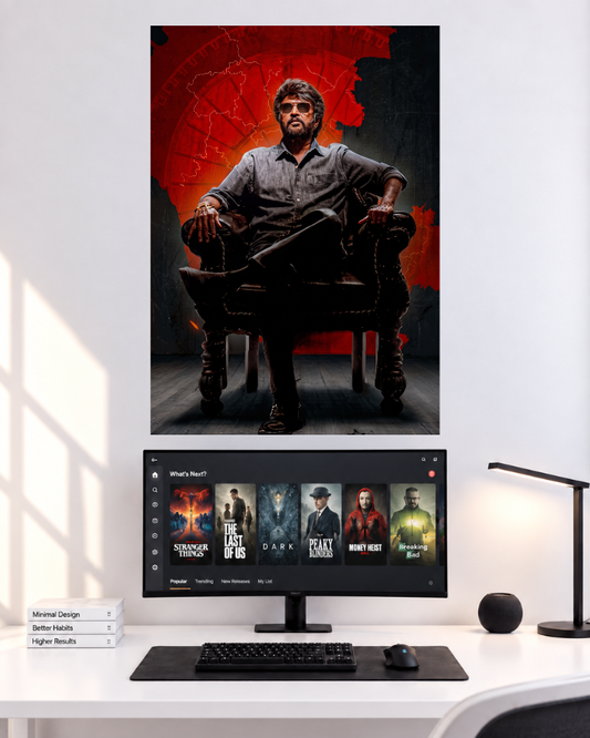 Rajinikanth Seated Don original single poster mockup