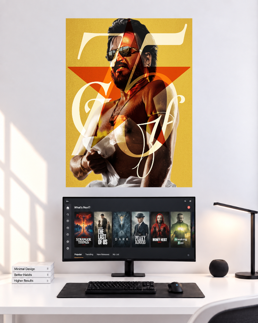 Rajinikanth Golden Shades original single poster mockup