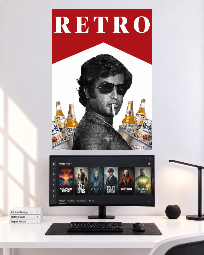Rajinikanth Retro Classic original single poster mockup