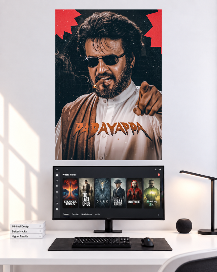 Rajinikanth Dayapana Style original single poster mockup