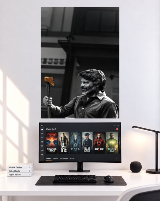 Thalapathy Vijay Monochrome Gesture single poster user provided mockup