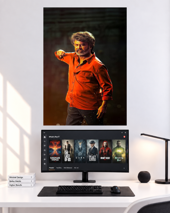 Thalapathy Vijay Orange Jacket single poster user provided mockup