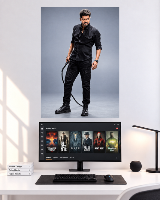 Thalapathy Vijay Black Outfit original poster mockup