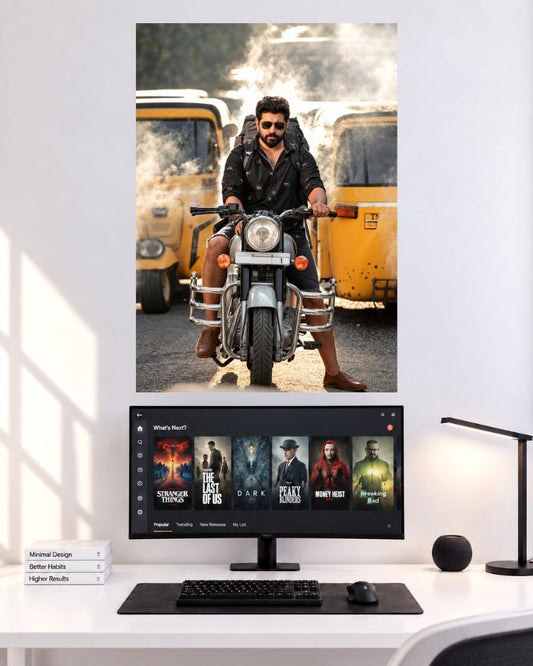 Nivin Pauly Motorbike Style wall poster