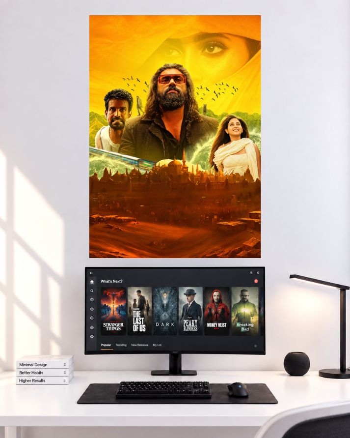 Nivin Pauly Golden Cinema Collage wall poster