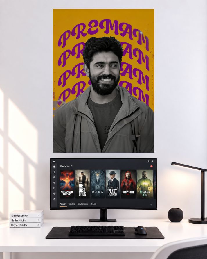 Nivin Pauly Premam Retro Typography wall poster