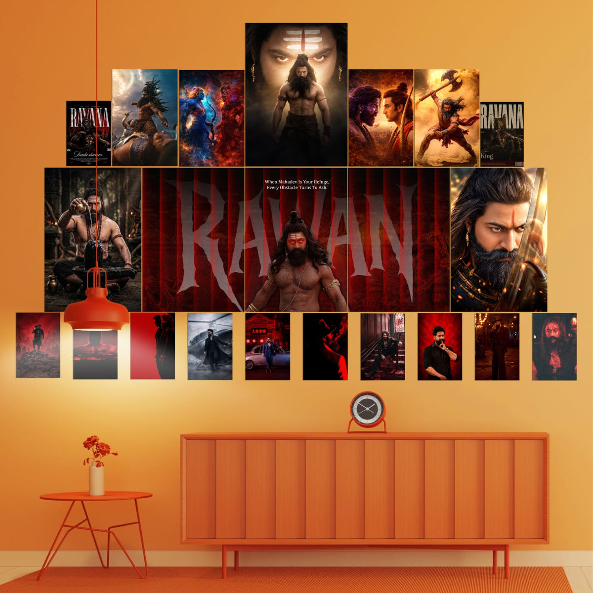 Ramayana Cinematic Warrior Wall Setup | Movies Wall Posters | Wall Setup Pack original wall setup mockup