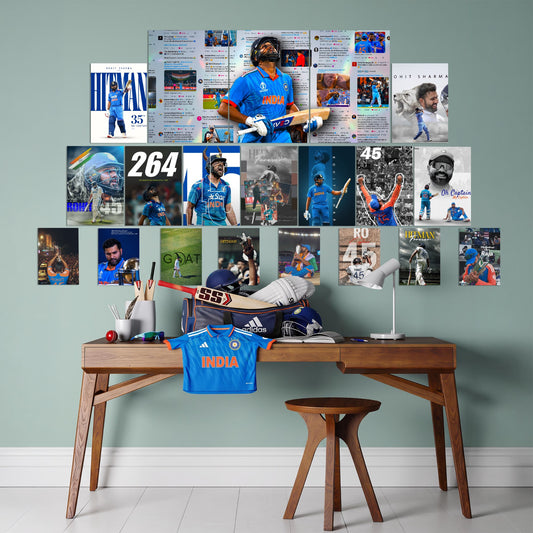 Rohit Sharma Hitman 264 Room Setup | Cricket Wall Posters | Wall Setup Pack original Room Setup collage mockup
