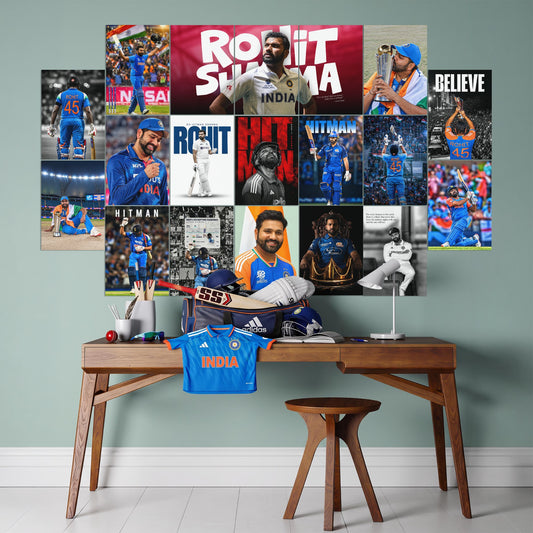 Rohit Sharma Hitman Legacy Room Setup | Cricket Wall Posters | Wall Setup Pack original Room Setup collage mockup