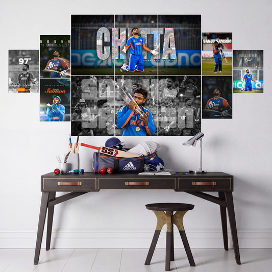 Sanju Samson Champion Trophy Wall Setup | Cricket Wall Posters | Wall Setup Pack original wall setup mockup