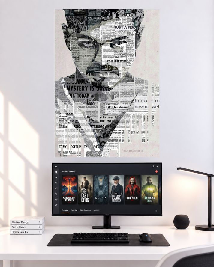 Thalapathy Vijay Newspaper Collage Art wall poster