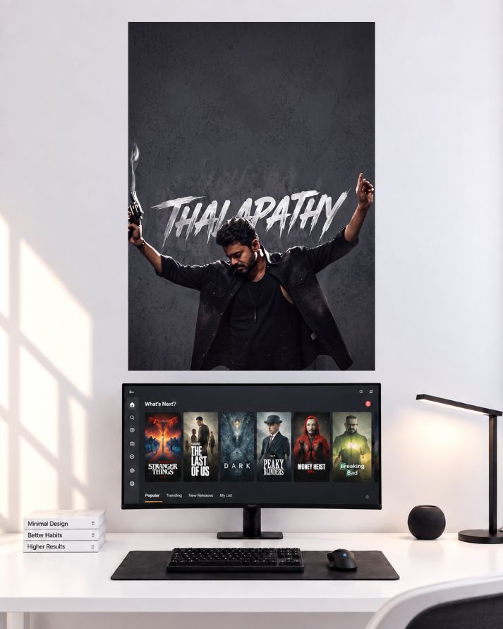 Thalapathy Vijay Thalapathy Power Pose Movie Wall Poster