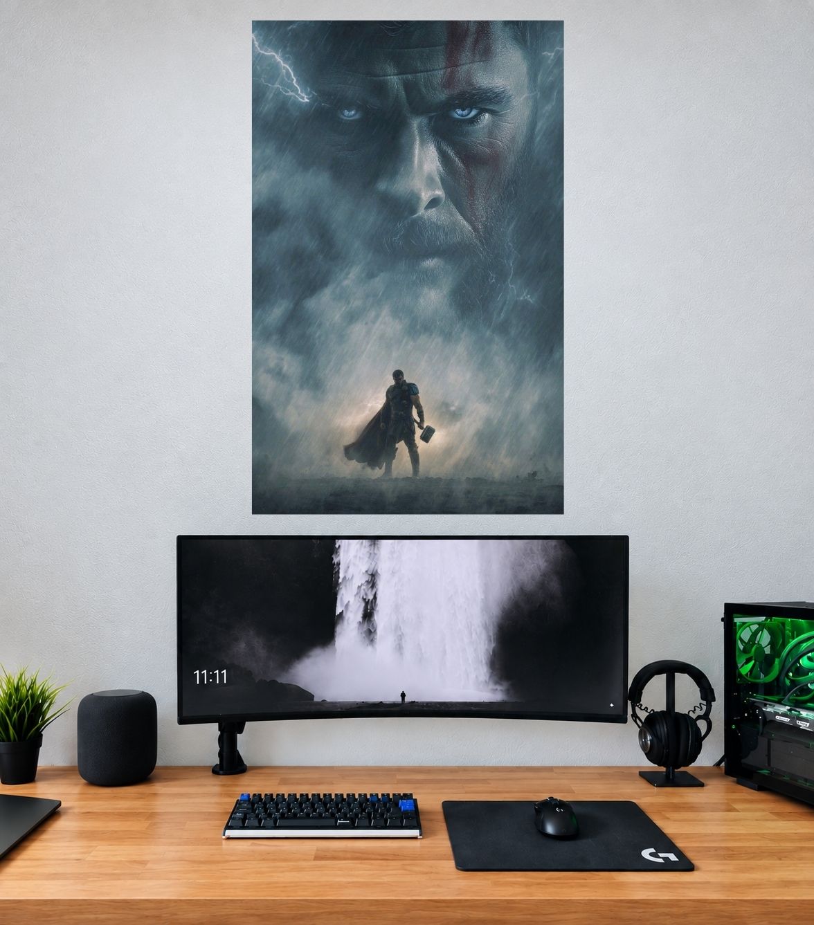 Thor Celestial Shadow Face Edition single wall poster mockup