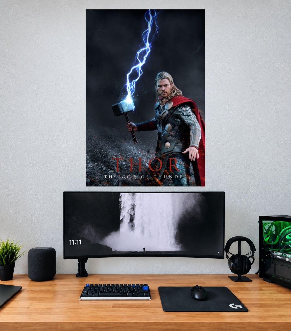 Thor Stormbreaker Blue Thunder Edition premium Marvel wall poster mockup