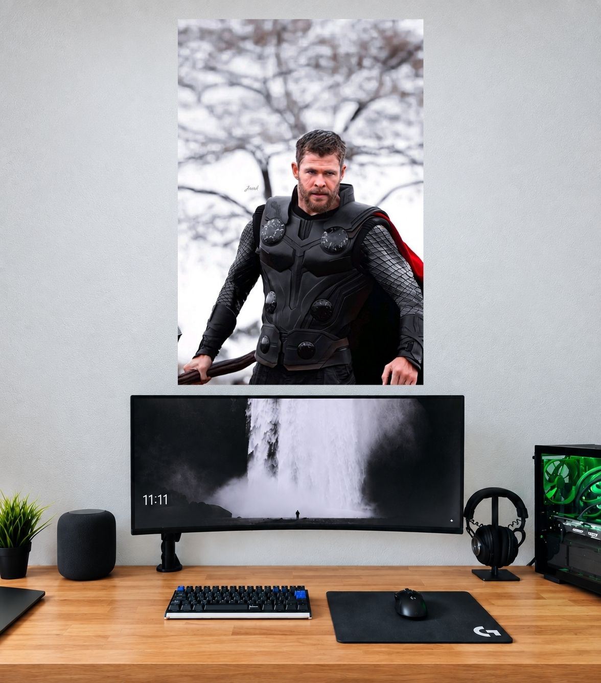 Thor Winter Asgard Warrior Edition Marvel single wall poster mockup