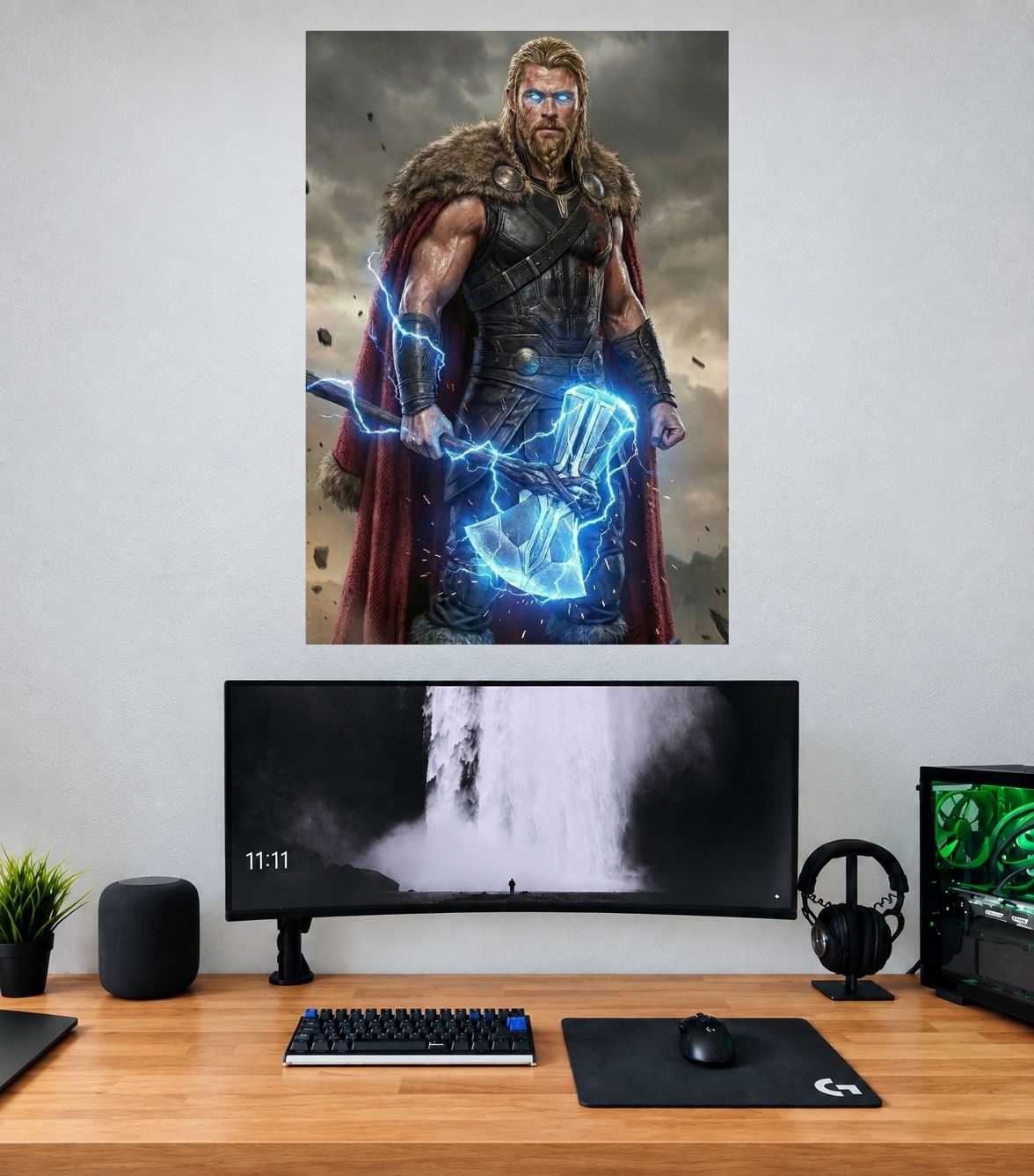 Thor Electric Mjolnir Energy Guardian Edition Thor single wall poster mockup