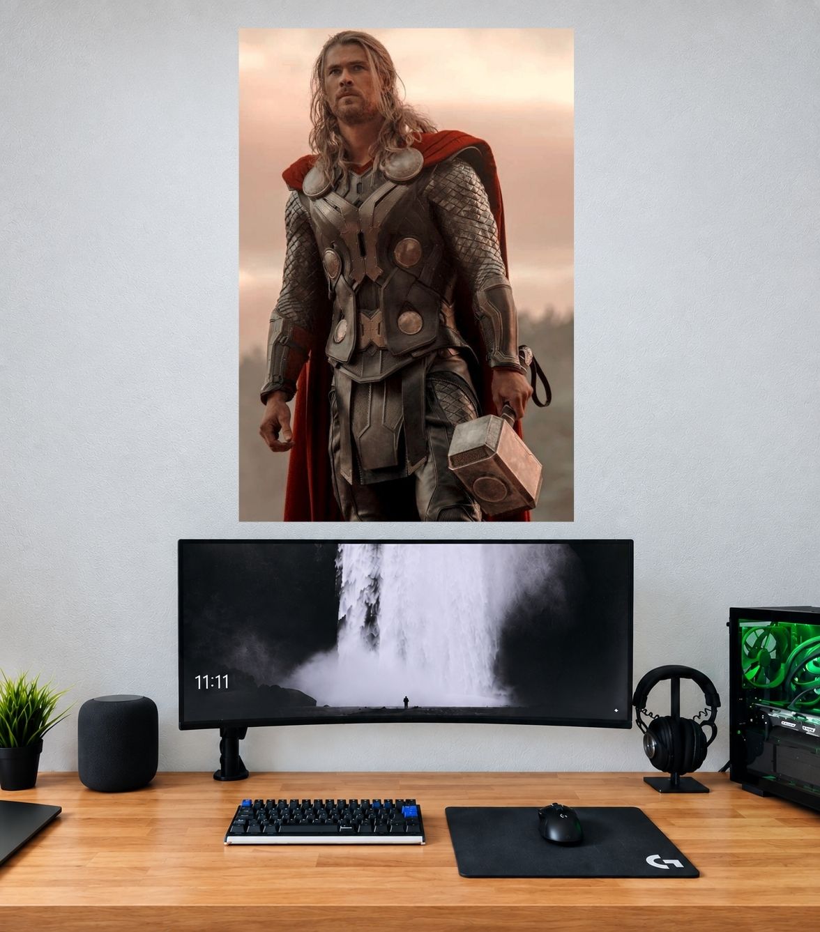 Thor Sunset Asgardian Armor Edition Thor single wall poster mockup