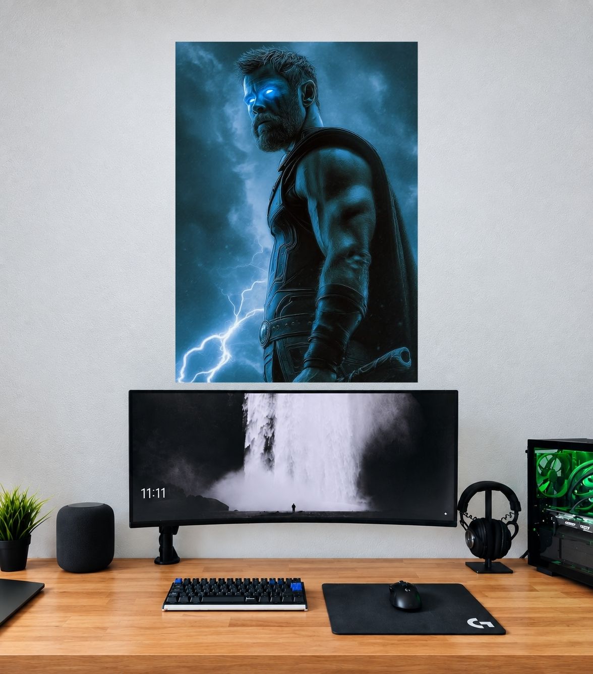 Thor Glowing Blue Eyes Storm Edition Thor single wall poster mockup