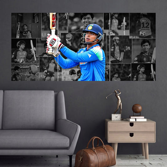 Vaibhav Suryavanshi Batting Action Collage 3 Split Cricket Wall Posters