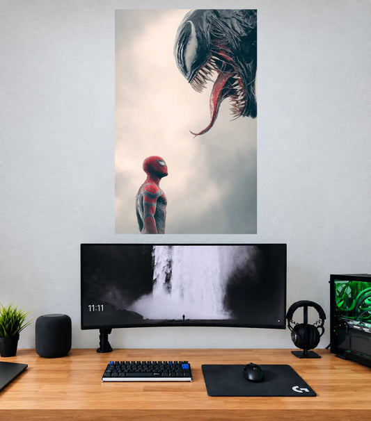 Venom Spider Man Showdown Edition premium Venom single wall poster mockup
