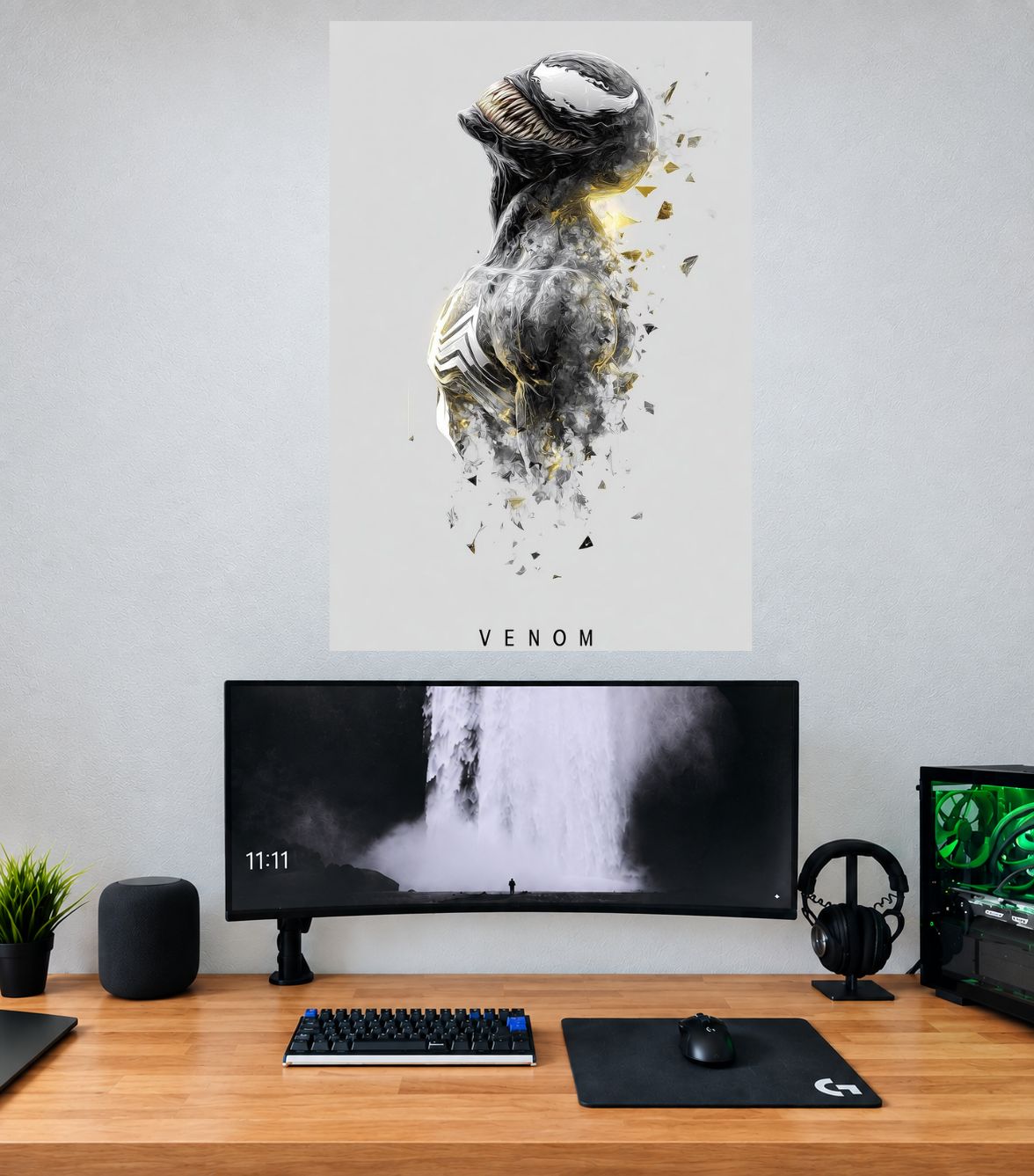 Venom Minimal White Shatter Edition premium Venom single wall poster mockup