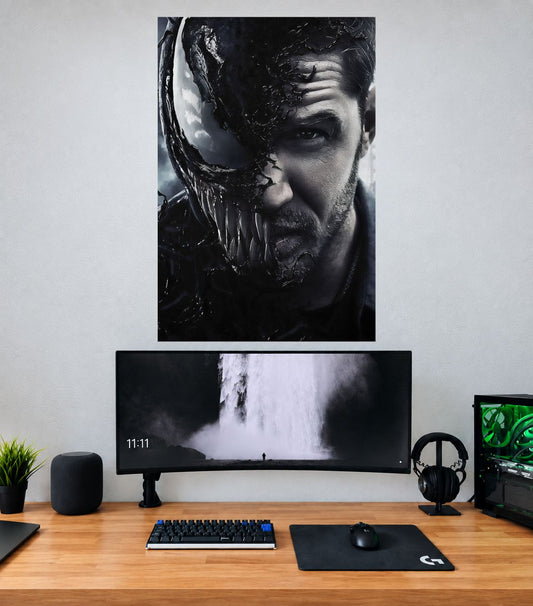 Eddie Brock Venom Half Face Edition premium Venom single wall poster mockup