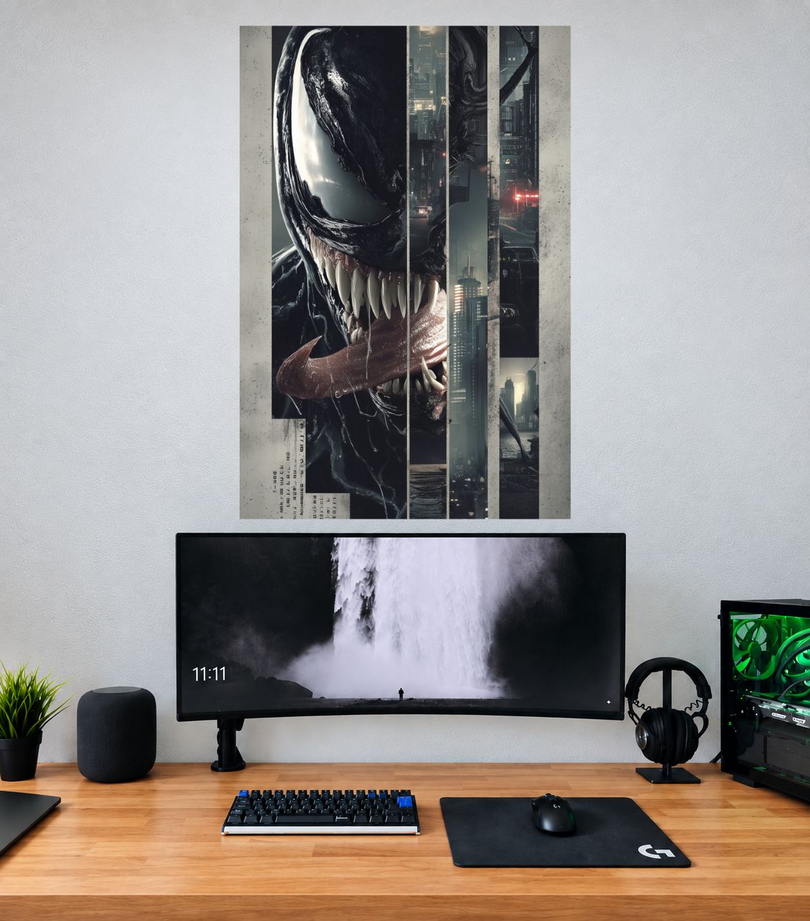 Venom Window Reflection Predator Edition premium Venom single wall poster mockup