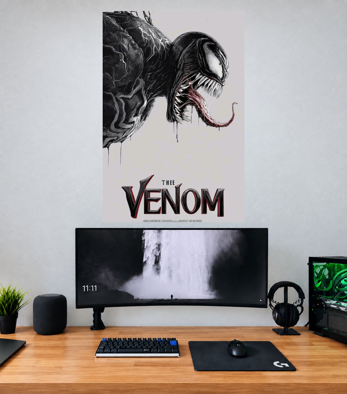 Venom Monochrome Side Profile Edition premium Venom single wall poster mockup